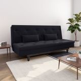 Sofá Cama 3 Lugares Em Suede Tokio Yescasa Preto / Marrom