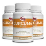 Kit 3 Curcuma Plus Vitafor 500mg 60 Cápsulas