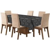 Toalha Mesa 6 Lugares Tecido Jacquard Retangular - Preto