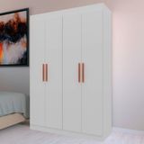 Guarda-Roupa Ville com 4 Portas, 2 Gavetas e 2 Prateleiras, 134cm de Largura - Bartira