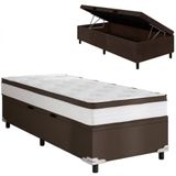 Cama Box De Solteiro Portobel Noah Ortopédico Com Molas Ensacadas, Eps E Revestimento Em Poliéster 70x88x188cm