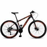 Bicicleta Aro 29 Cripto 24v Acera Freio Hidraulico Trava-k7 - Preto-laranja - 19&quot; Preto-laranja