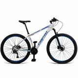 Bicicleta Aro 29 Cripto 27v Shimano Fr. Hidraulico K7-trava - Branco-azul - 19&quot; Branco-azul