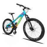 Bicicleta Vikingx Aro 26 Câmbios Shimanos 21v Azul Laranja