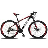 Bicicleta Aro 29 Ksw 27v Freio Hidráulico C-trava E K7 11-40 - Preto-vermelho E Branco - 15&quot;