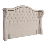 Cabeceira Cama Box Casal Queen 160cm Linho Bege Cru