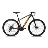 Bicicleta Aro 29 Alumínio 24v A Disco Preto Laranja 15&quot;