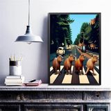Quadro Decorativo Capivaras Abbey Road 24x18cm