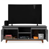 Rack Para Sala Bancada De Tv 55 Pol 139cm Flow Cinza - Ej Móveis