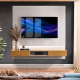 Painel Home Tv Até 70 Polegadas Off White Marrom Prunella Jm Móveis