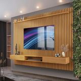 Painel Home Ripado Tv Até 75 Polegadas 1.8 Nature Valerius Jm Móveis