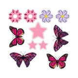 Mini Kit Adesivo Para Capacete Borboleta Rosa