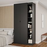 Guarda-roupa Modulado 2 Portas 3 Peças Hera Cabecasa Madeiramadeira Preto