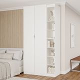 Guarda-roupa Modulado 2 Portas 3 Peças Hera Cabecasa Madeiramadeira Branco Geada/cinza