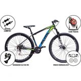 Bicicleta Aro 29, 27 Marchas, Freios Hidráulicos, Rodas e Cubo K7