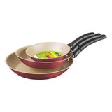 JOGO DE FRIGIDEIRAS 3 PCS TURIM VERMELHO SORTIDOS DE ALU COMREVESTIMENTO ANTIADERENTE TRAMONTINA