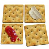 Jogo De Porta Copos Bolacha Cracker - 4 Peças