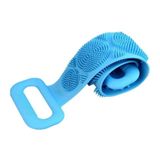 Esponja Elástica Esfoliante De Banho Lava Costas Em Silicone Azul