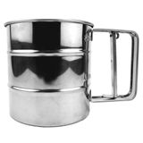 Polvilhador Inox Luxo Caneca Peneira Farinha Com Gatilho