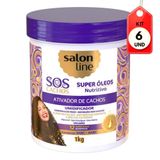 Kit C-06 Salon Line Ativador De Cachos Sos Óleos Nutritivos 1kg