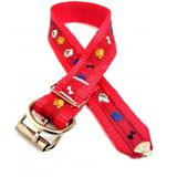 Coleira Cães Nicapet 25mm Pata Osso Fecho Fivela Cor