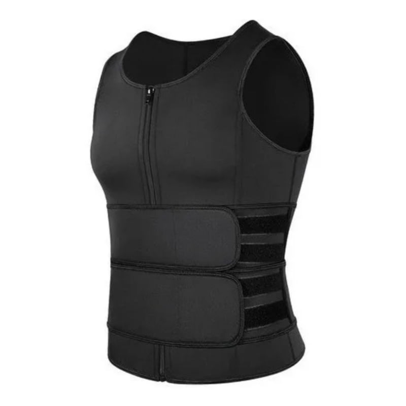 Colete De Neoprene Com Zíper Para Homens Preto Tamanho Xl