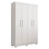 Guarda Roupa Solteiro 4 Portas 3 Gavetas Flórida 100% Mdf Branco