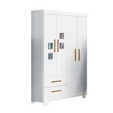 Guarda Roupa De Bebê 100% Mdf 4 Portas 2 Gavetas Fly Branco