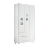 Guarda Roupa De Bebê 100% Mdf 3 Portas 2 Gavetas Life Branco