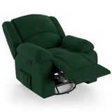 Poltrona Do Papai Reclinável Pietra Glider Giratória Fh9 Veludo Verde - Mpozenato