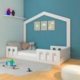 Cama Montessoriana Play Solteiro + Casinha - Timber Móveis Branco