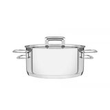 Caçarola Tramontina Brava Rasa em Aço Inox Fundo Triplo com Tampa Plana e Alças 24 cm 4,8 L Tramontina