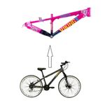 Bicicleta Aro 26 Vikingx Tuff Rosa Com Azul 21v Freeride