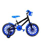 Bicicleta Infantil Masculina Aro 16 Nylon Preta E Azul