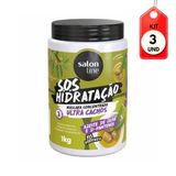 Kit C-03 Salon Line Tô Podendo Ultra Cachos Nv3 Máscara 1kg