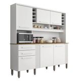Armário De Cozinha Completo Catar 6 Portas 2 Gavetas Nicho Branco