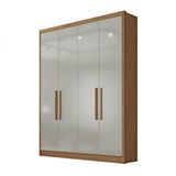 Guarda Roupa Solteiro Moderni 100% Mdf 4 Portas 3 Gavetas Cumaru - Fendi