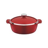 CACAROLA 24CM 3,9L LYON VERMELHO ALUMINIO COM REVESTIMENTO ANTIADERENTE E SILICONE TRAMONTINA