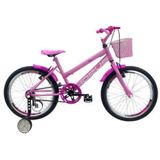 Bicicleta Infantil Aro 20 Feminina - Route Bike - Aro Aero - Cestinha - Rodinha Preto Preto