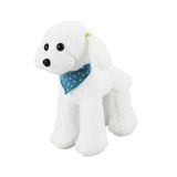 Cachorro Branco Poodle Bandana 23cm - Pelúcia
