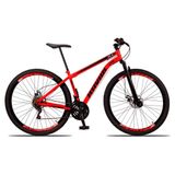 Bicicleta Bike Aço Aro 29 Suspensão Dianteira 21 Velocidades Freio A Disco Vermelho Ferrari