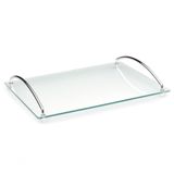 Bandeja De Vidro Decorativa 35x25 Cm Bar Banheiro Andrea Bebidas Aparador Organizador Decoração
