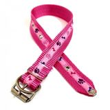 Coleira Nylon Pra Cachorro Nicapet Cor Rosa Nº 6 Pata Osso