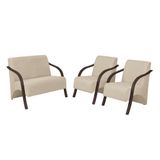 Conjunto Poltronas Vênus 1 Dois Lugares 1 Namoradeira D Salla Suede