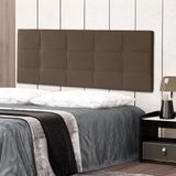 Cabeceira Painel Casal King 1,95m Roma Suede Marrom Dal Poz Estofados