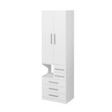 Guarda-roupa De 2 Portas Com Mesa De Cabeceira 1224 Direito Branco