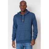 Blusa Masculina Moletom Canguru Polo Wear Azul