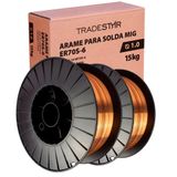 Kit 2 Rolos Arame Para Solda Mig Com Gás 1,0 Mm 15kg Er70s-6