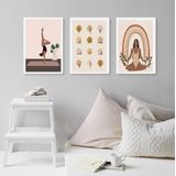 Kit 3 Quadros Decorativos Yoga- Posições 33x24cm - Com Vidro