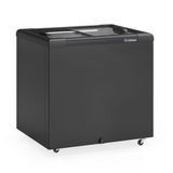 Freezer Plano Vidro Reto Deslizante Ghd200lb Gelopar Expositor 210 Litros All Black Gelopar 220v